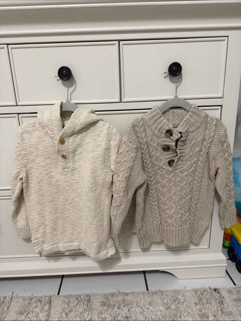 GAP Cream Knit Hooded & Cable Button Sweater & Cat & Jack